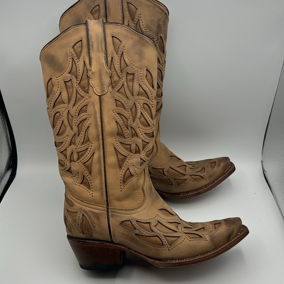 Tanner Mark western cowboy Light Tan Leather Women’s Boots 7.5 -Rodeo-Festival - Picture 11 of 11